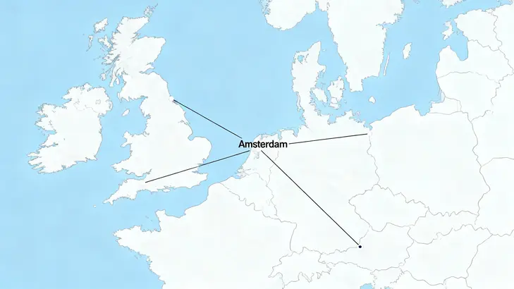 The 1Gbps Unmetered Dedicated Server Netherlands serves as a central hub connecting the UK, Germany, and France.