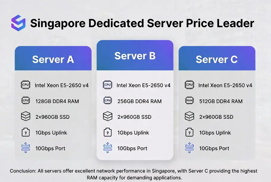 Hardware specifications of a high performance singapore dedicated server price leader