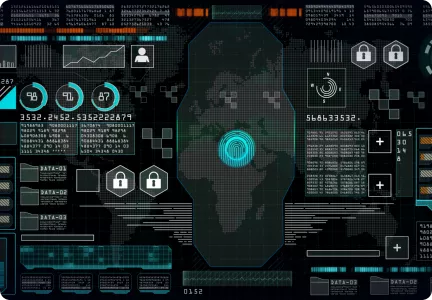 A secure network data pathway illustration with a lock icon