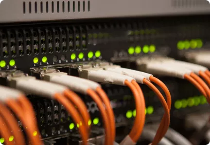 An illustration of a secure data path with a lock icon.