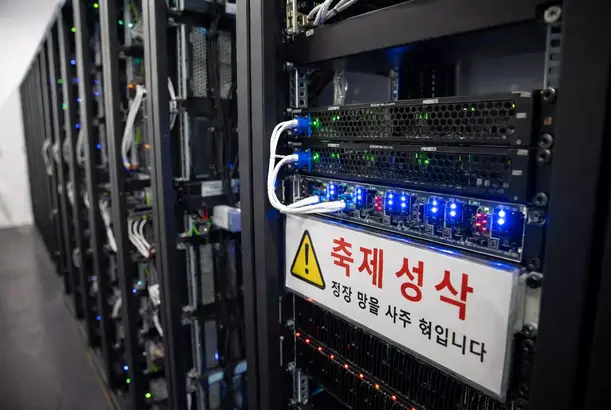 Server rack hardware visualization in Korean data center